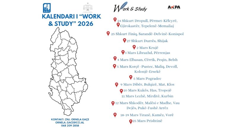 Në shkurt çelet sipari i panarit “Work & Study 2026”, do të shtrihet në ...